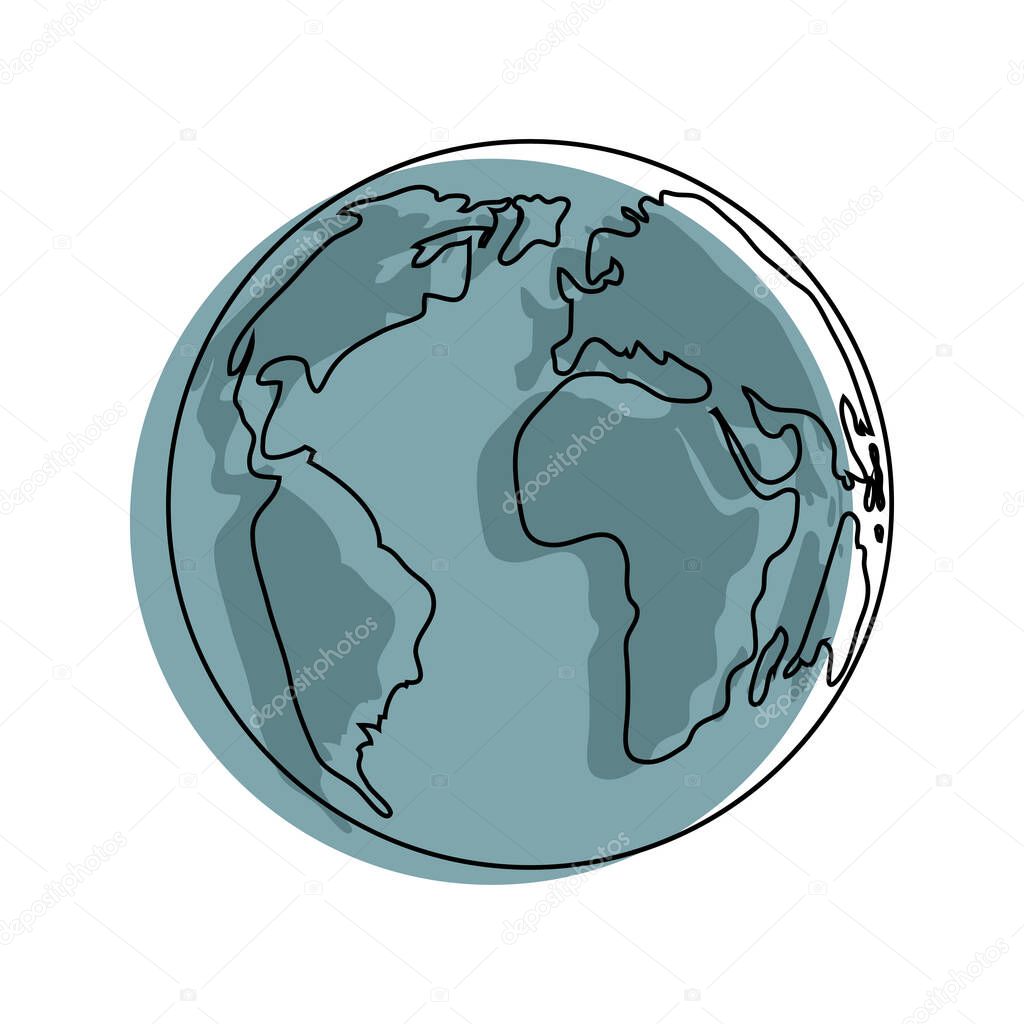 Icon Planet Earth. Vector illustration isolated on white background.