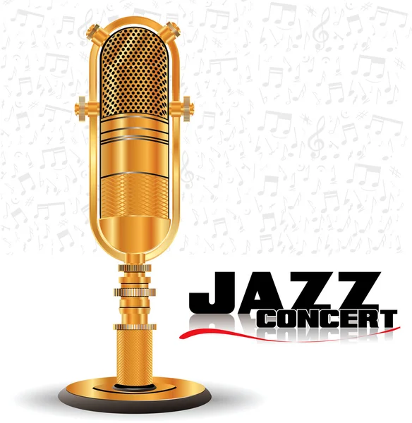 Jazz sfondo con vecchio microfono — Vettoriale Stock