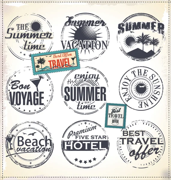 Vintage summer labels — Stock Vector