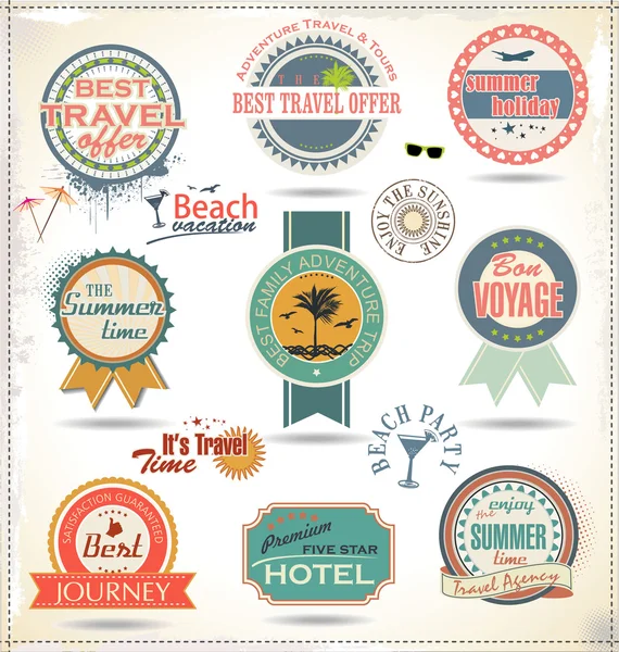 Vintage summer labels — Stock Vector