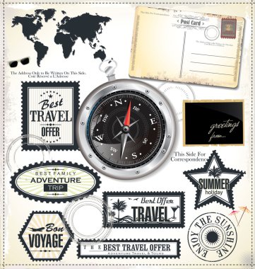 seyahat etiketleri kümesi