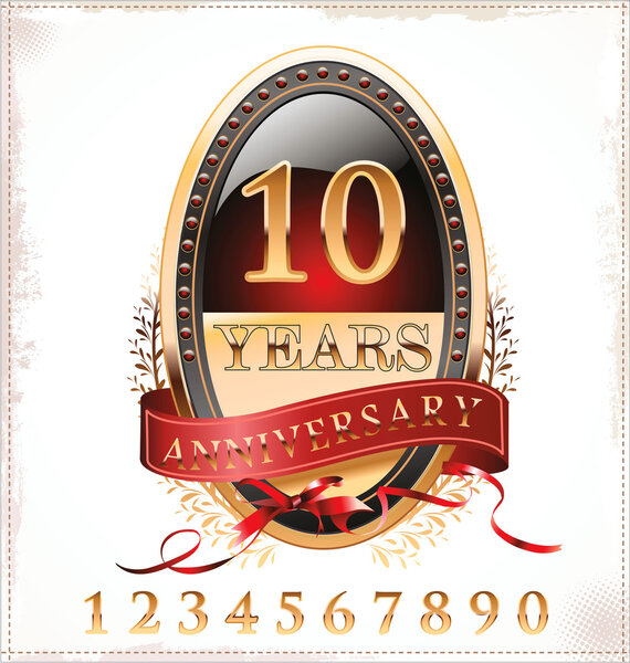 Коллекция юбилейных знаков, ретро дизайн
