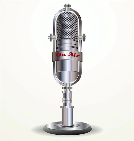 Mikrofonvektor alten Stils — Stockvektor