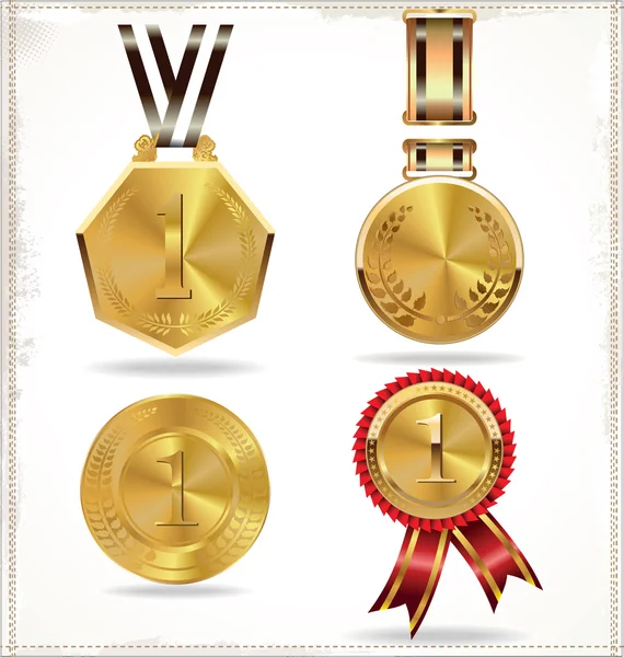 Ensemble médaille d'or — Image vectorielle