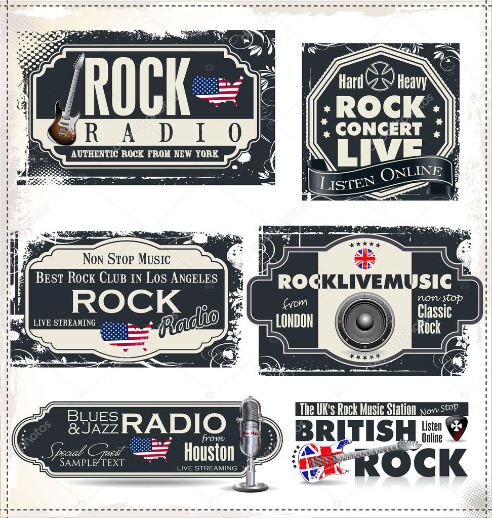 Rock music radio station labels