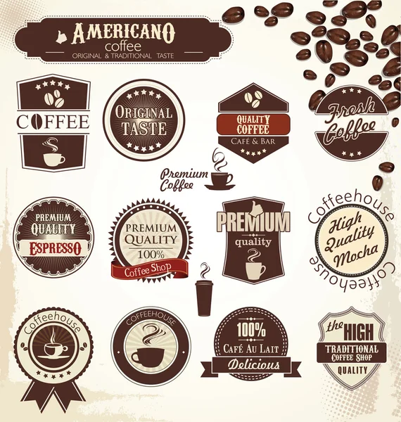 Collection vintage de café de style rétro — Image vectorielle