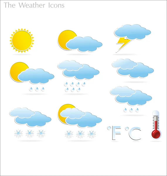 Iconos meteorológicos — Vector de stock