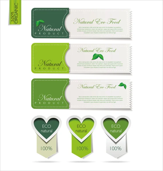 Set of organic labels — Stock Vector