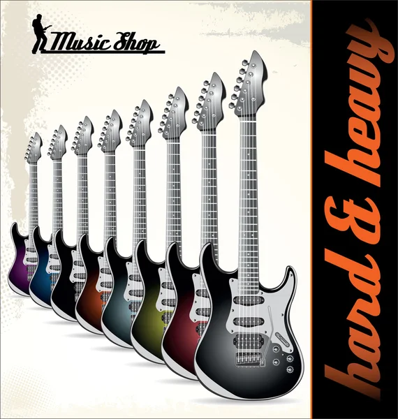 Elektrická kytara pozadí — Stockový vektor