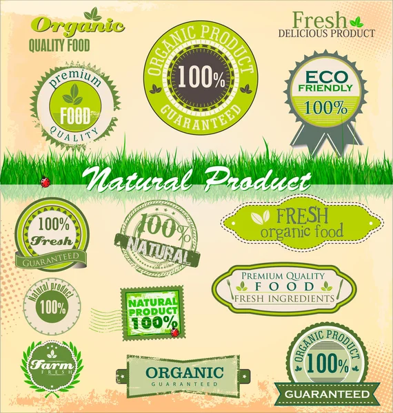 Set of organic labels — Stock Vector