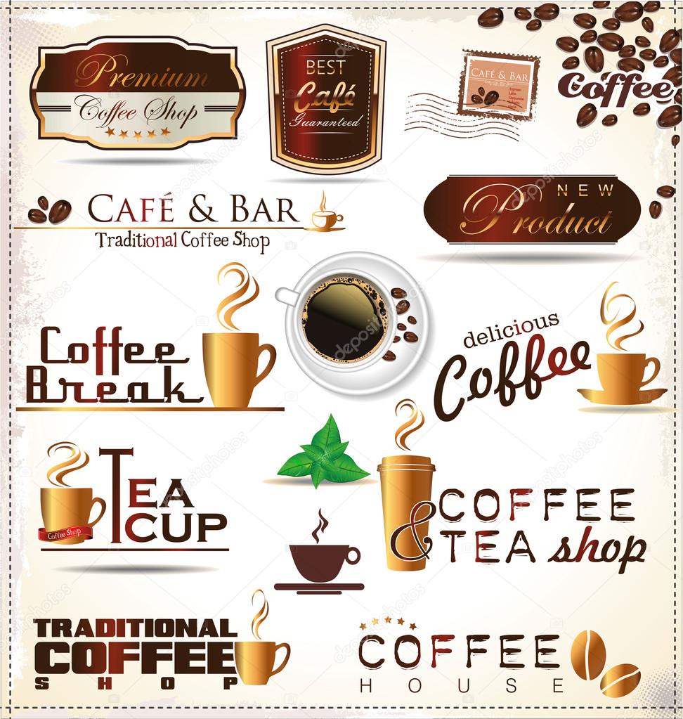 Retro style coffee vintage collection