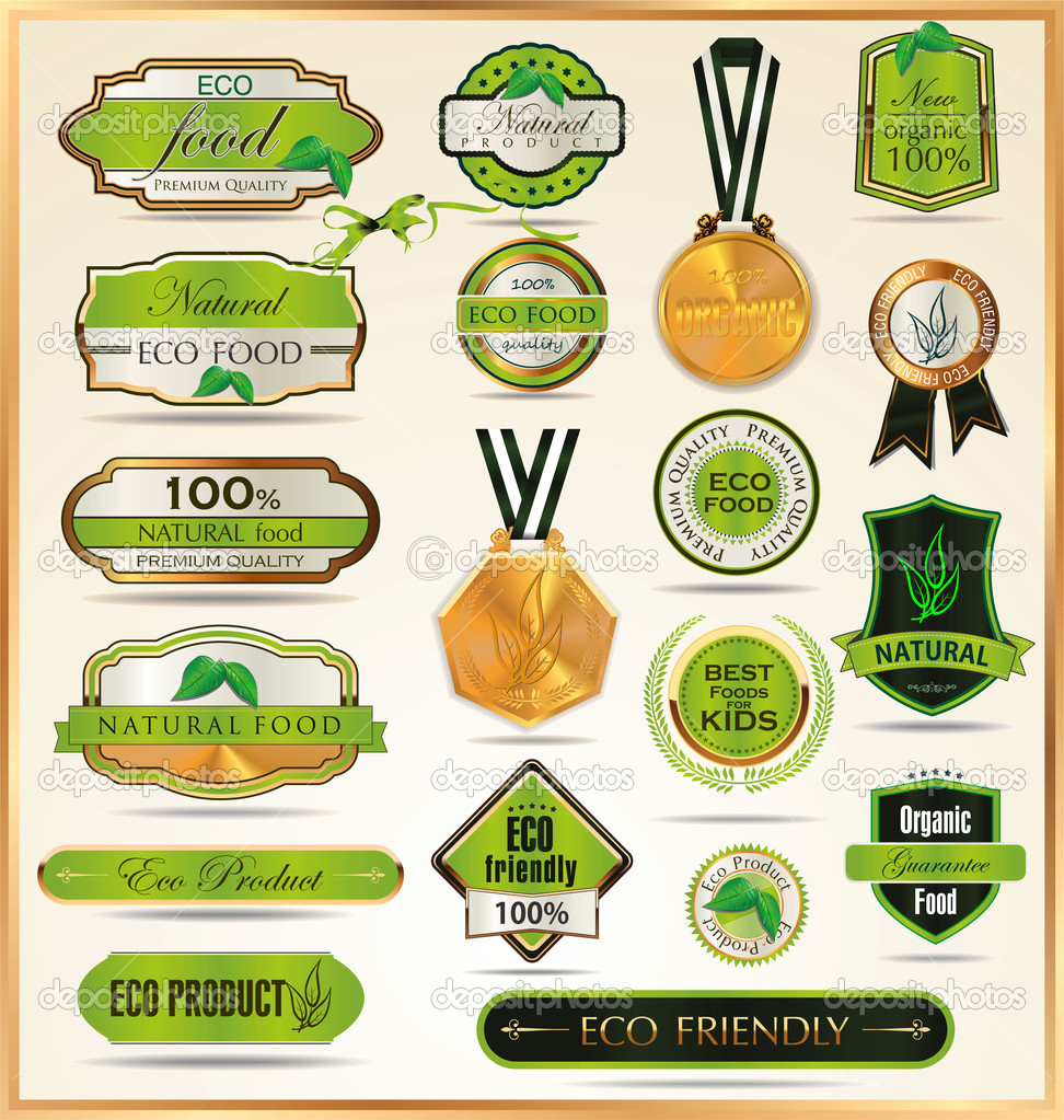 Set of organic labels