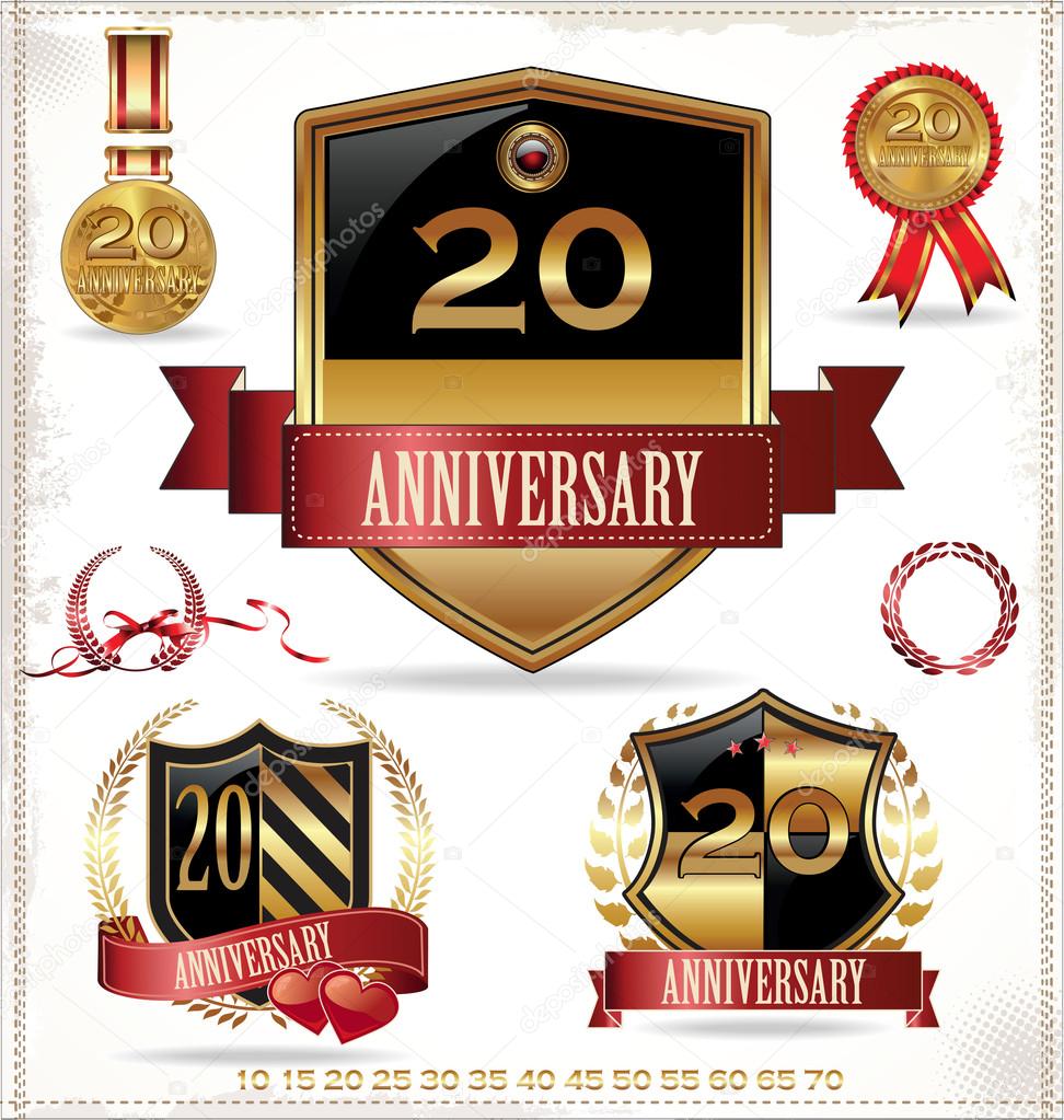 Anniversary sign collection, retro design