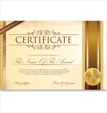 diploma veya sertifika şablonu, vektör çizim