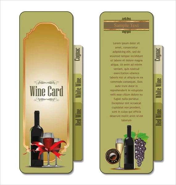 Ilustración vector tarjeta de vino — Archivo Imágenes Vectoriales