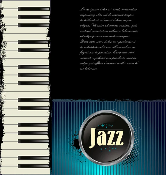 Musica jazz di sottofondo con pianoforte — Vettoriale Stock