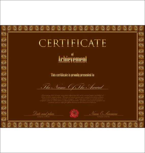 Modèle de certificat — Image vectorielle