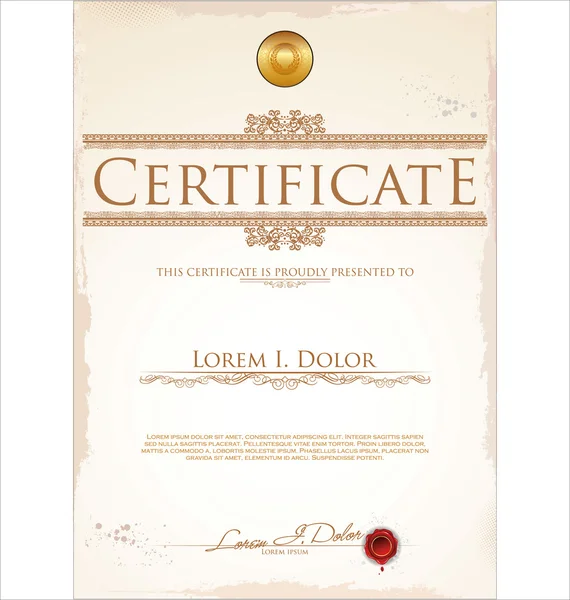 Certificaat of diploma van voltooiing. vector sjabloon — Stockvector