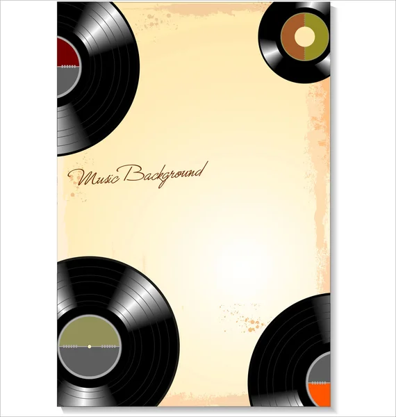 Disque vinyle, fond musical — Image vectorielle