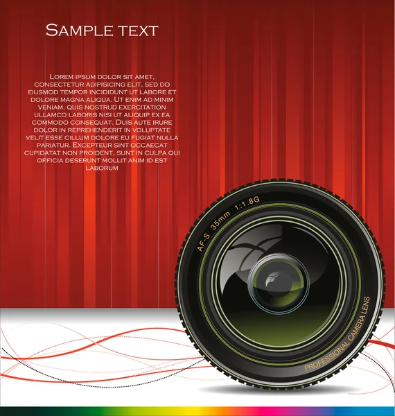 Camera foto lens achtergrond vectorillustratie — Stockvector