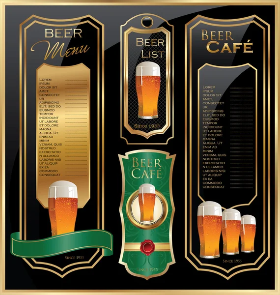 Modelos de design de cerveja —  Vetores de Stock