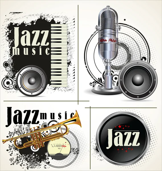 Labels Jazz grunge — Image vectorielle