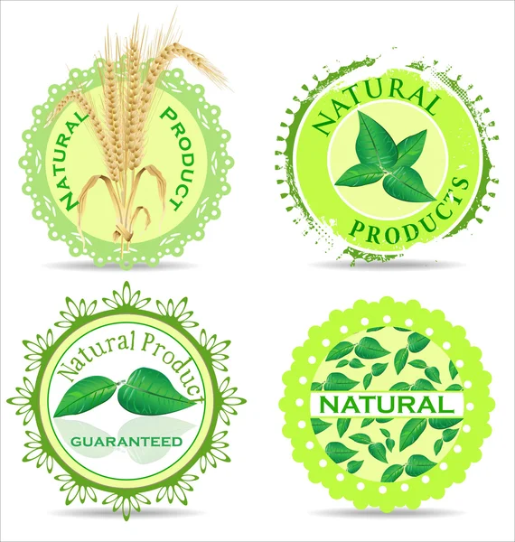 Set de etiquetas de producto natural — Archivo Imágenes Vectoriales