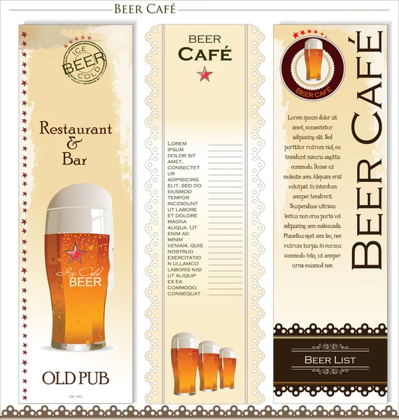 Speisekarte für Bier — Stockvektor