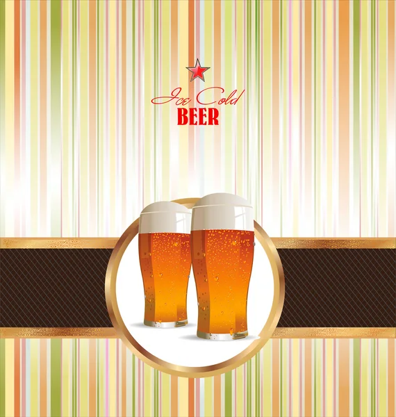 Eiskaltes Bier Hintergrund — Stockvektor