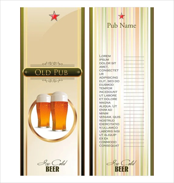 Beer list background — Stock Vector