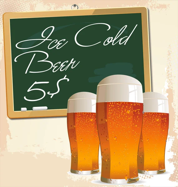 Led studený pivo pozadí — Stockový vektor