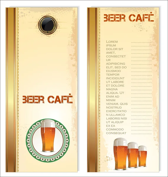 Vintage bier menu — Stockvector