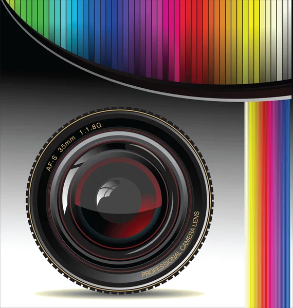 Photography background, camera photo lens — Stock Vector