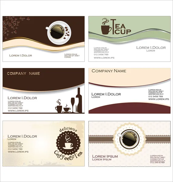 Cartes de visite pour café et restaurant — Image vectorielle