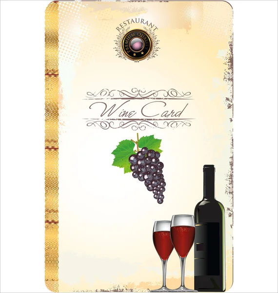 Illustration vectorielle carte vin — Image vectorielle