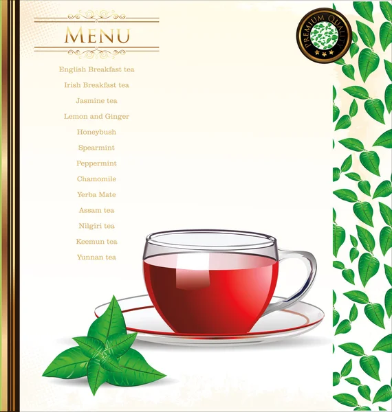 Vector tea menu — Stock Vector