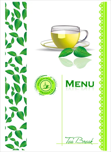 Tea menu — Stock Vector