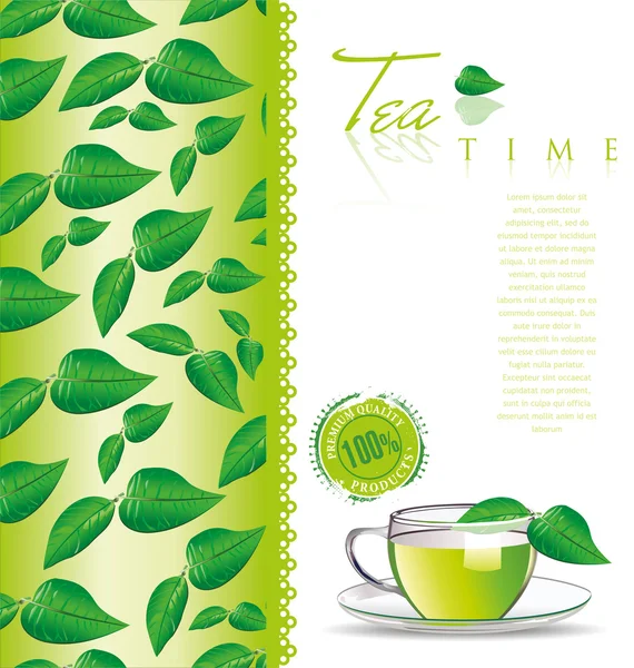 Tea time template — Stock Vector