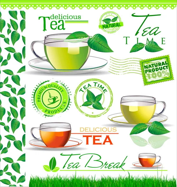 Tea elements for your design — Stock Vector