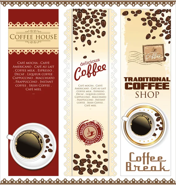 Koffie huis menu label — Stockvector