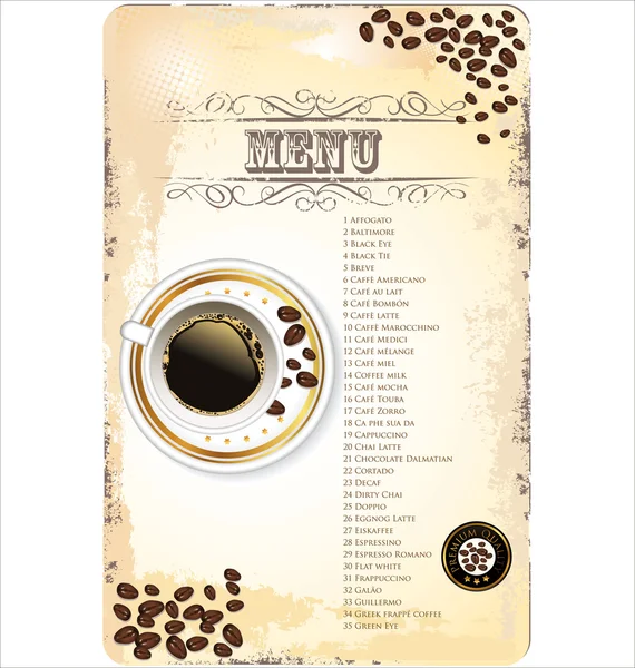 Szablon menu kawiarni — Wektor stockowy
