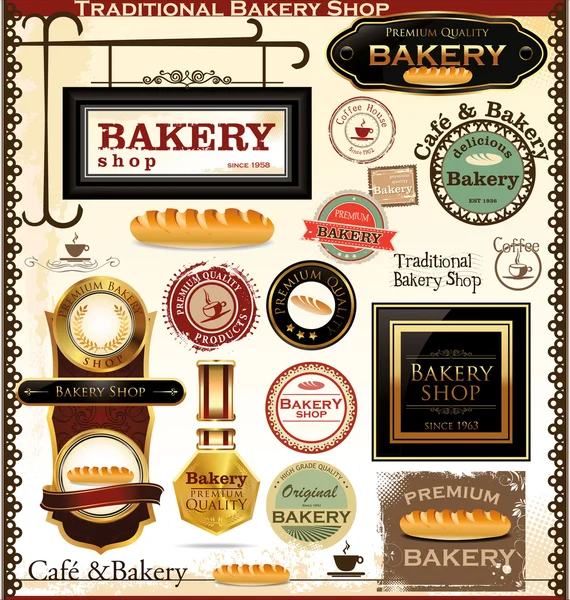 Bakery labels retro style — Stock Vector