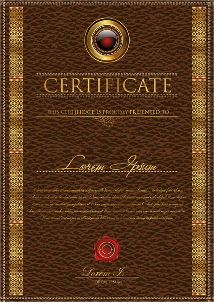 Leather Certificate template — Stock Vector