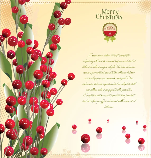 Decorazione rosso Natale. Illustrazione vettoriale — Vettoriale Stock