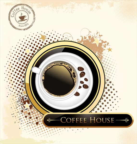 Coffee House grunge background — Stock Vector