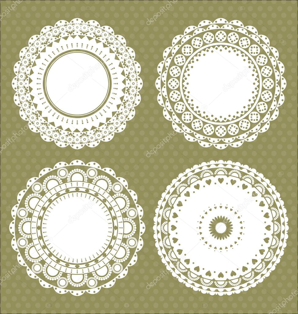 Set for round lace doily
