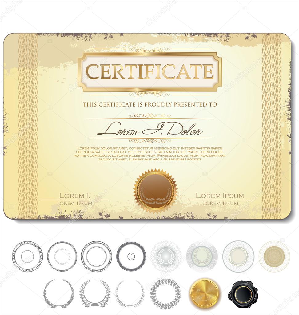 Certificate template with additional design elements