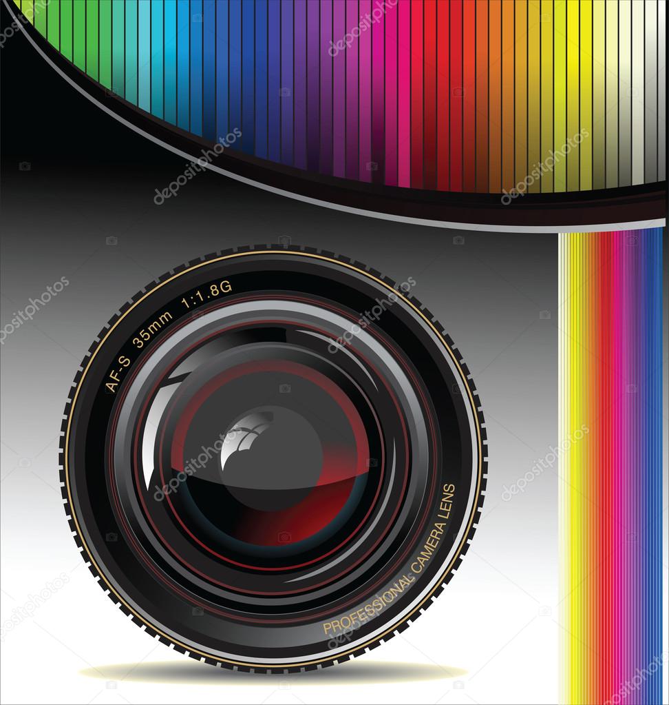 Photography background, camera photo lens