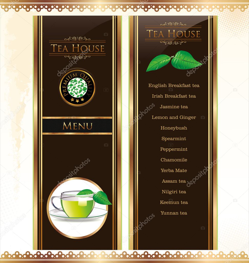 Tea bar menu template
