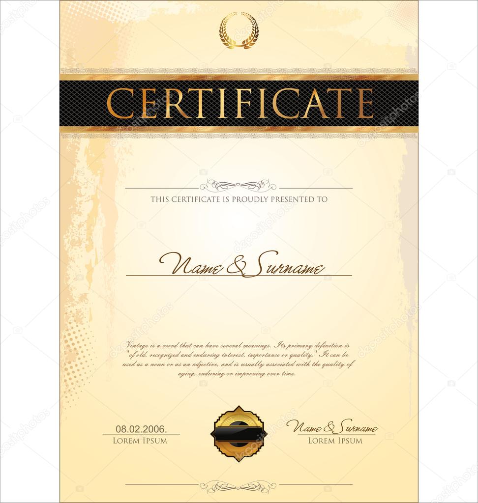 Certificate template Stock Vector Image by ©totallyout #20 Throughout Stock Certificate Template Word